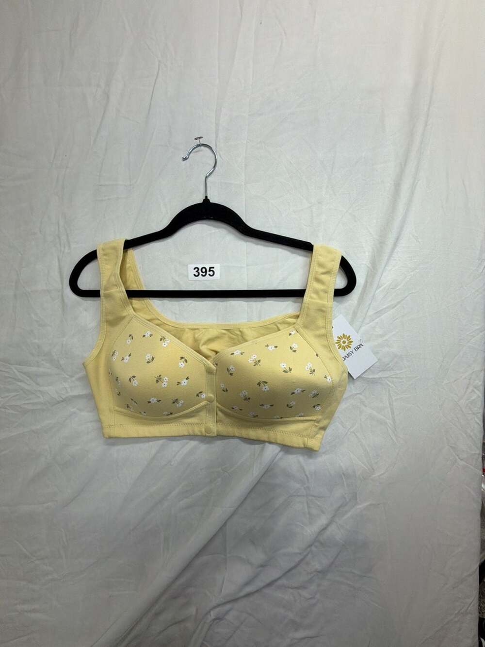 Daisy Bra Women's Floral Print Snap Front Closure Wireless Comfort Bra 2XL